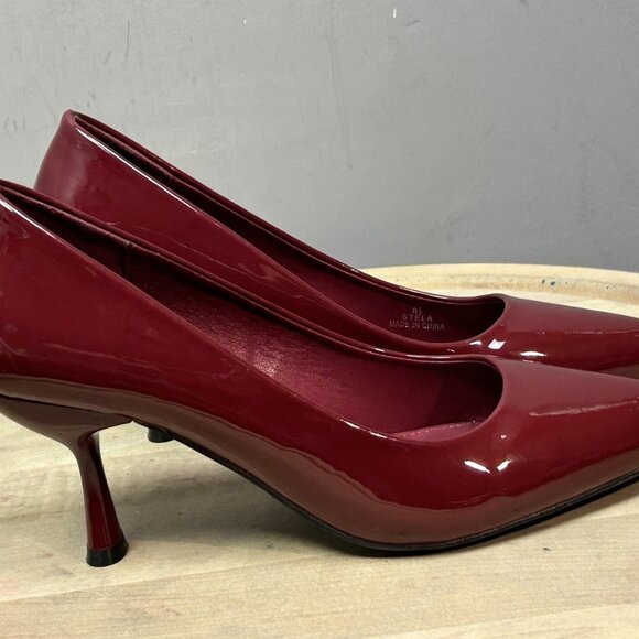 Jason Wu Burgundy Patent Stela Pointed Toe Kitten Heel - Picture 4 of 9